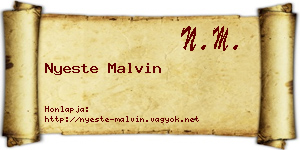 Nyeste Malvin névjegykártya